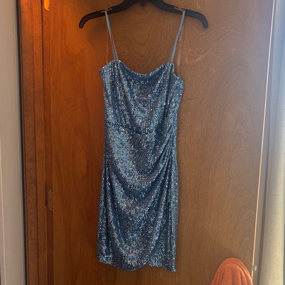 Honey and Rosie Sparkling Blue Mini Dress